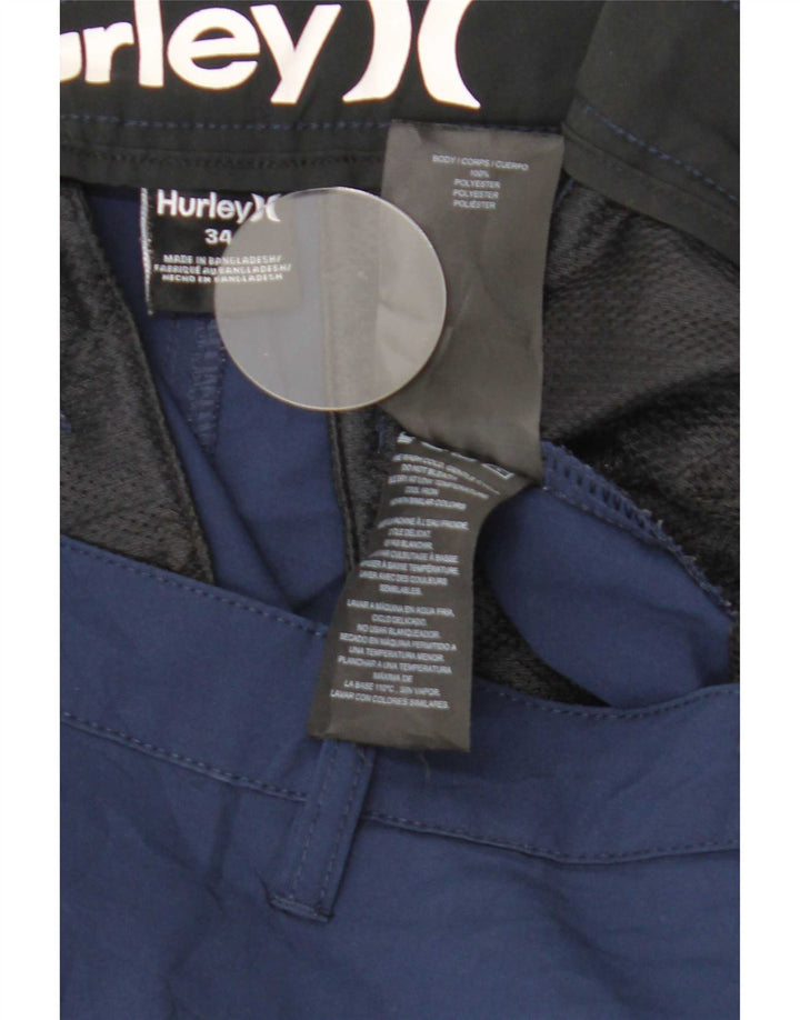 Hurley Mens Chino Shorts W34 Grande Poliéster Azul Marinho