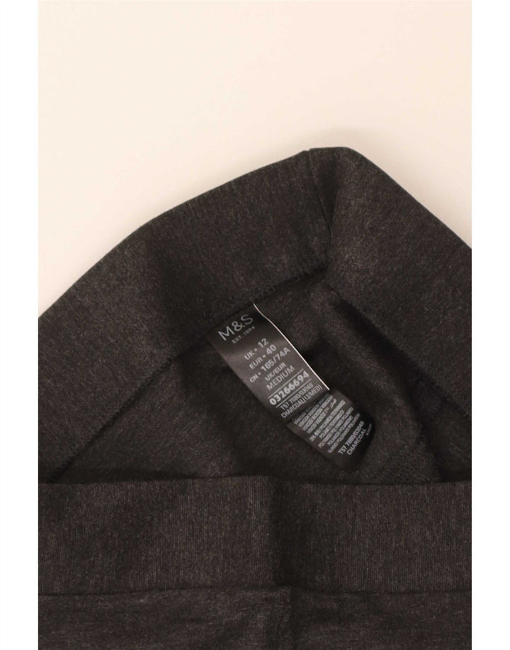 Leggings femininos Marks & Spencer Reino Unido 12 viscose manchada cinza médio