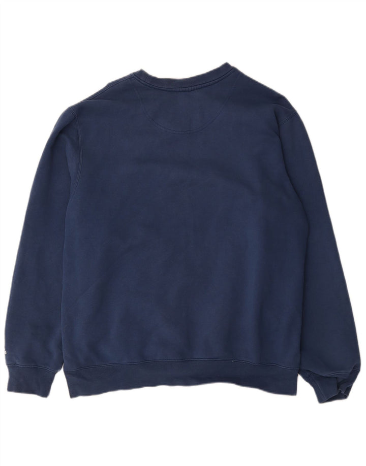 Adidas Mens Graphic Moletom Jumper Grande Algodão Azul Marinho