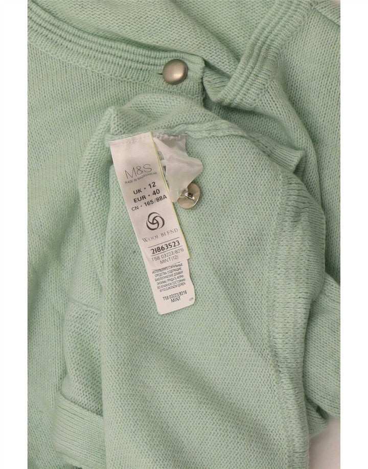 Suéter cardigã feminino Marks & Spencer UK 12 acrílico verde médio