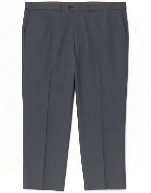Calças masculinas de terno reto Marks & Spencer W44 L29 Poliéster cinza