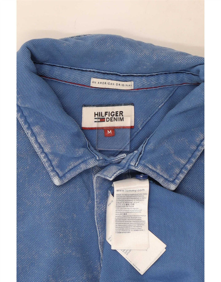 Camisa polo masculina Tommy Hilfiger algodão azul médio