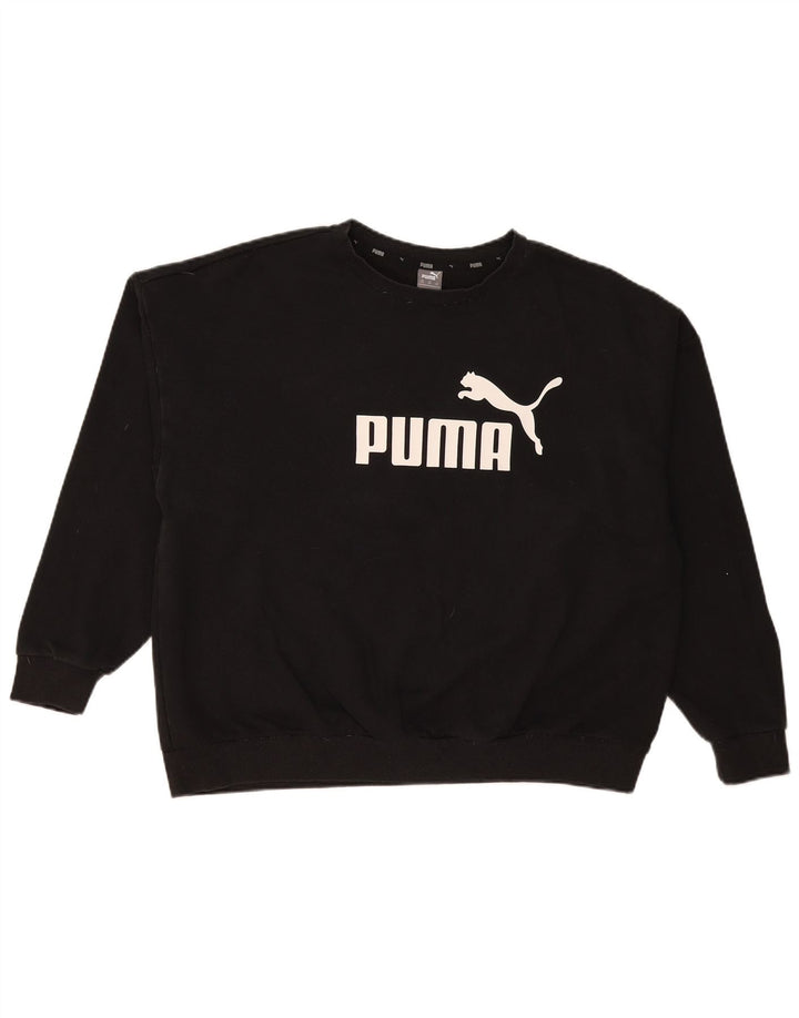 Puma Mens Graphic Moletom Jumper 3XL Algodão Preto