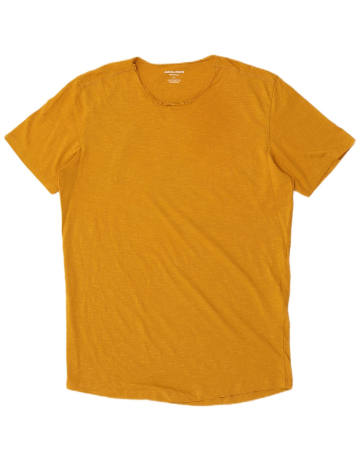 Camiseta masculina Jack & Jones Regular Fit Top de algodão amarelo médio