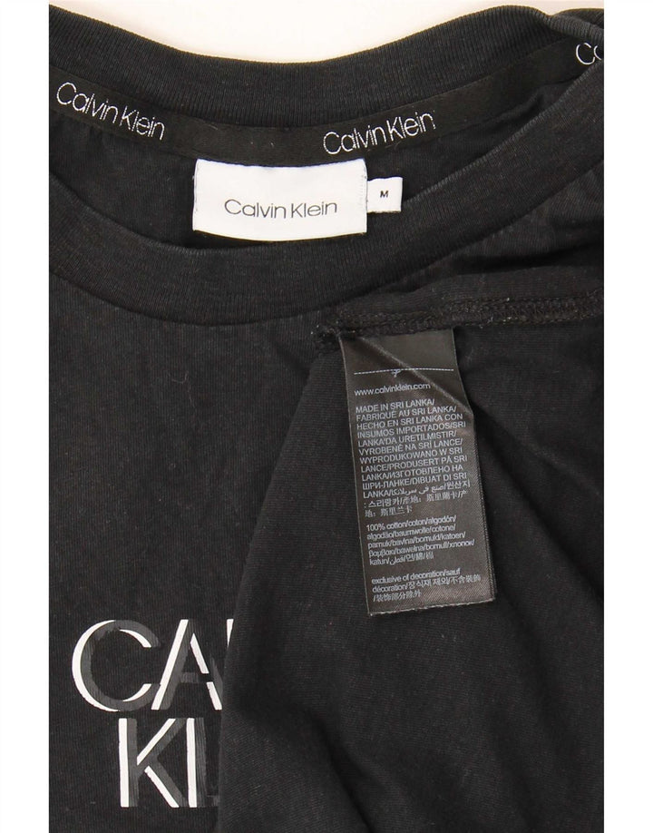 Calvin Klein Camiseta masculina gráfica Top médio algodão preto