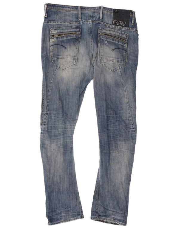 Calça jeans slim masculina G-Star desgastada W29 L32 algodão azul