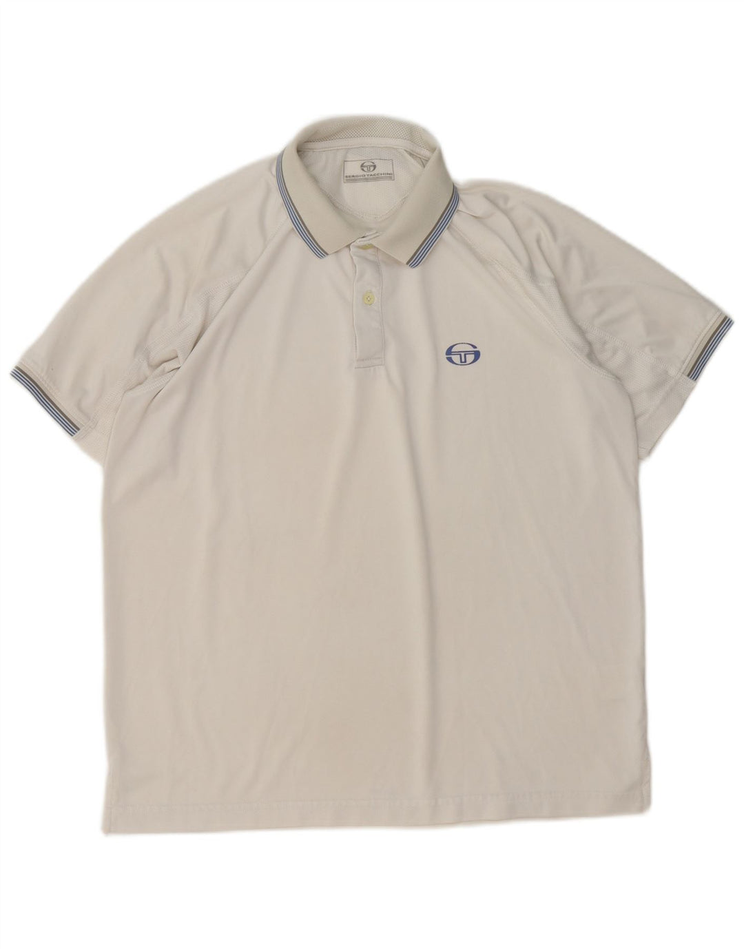 Camisa pólo masculina Sergio Tacchini XL poliéster branco