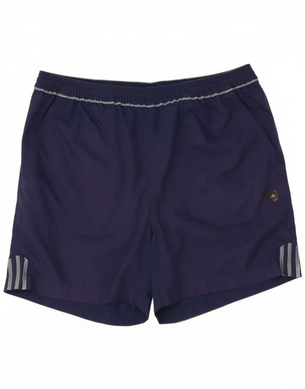 Shorts esportivos masculinos Adidas grandes azul marinho