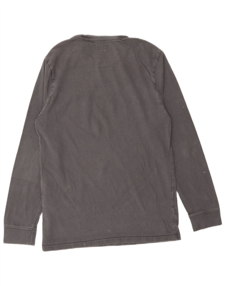 LEVI'S Top feminino manga comprida UK 6 XS algodão cinza