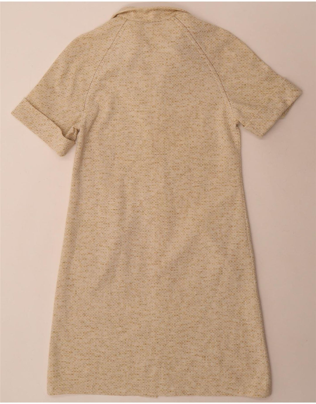 Vestido feminino vintage UK 14 médio bege manchado