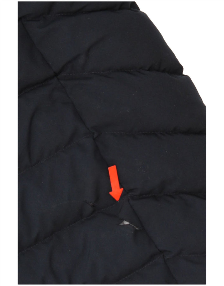 Casaco acolchoado com capuz feminino Superdry UK 10 pequeno poliéster azul marinho