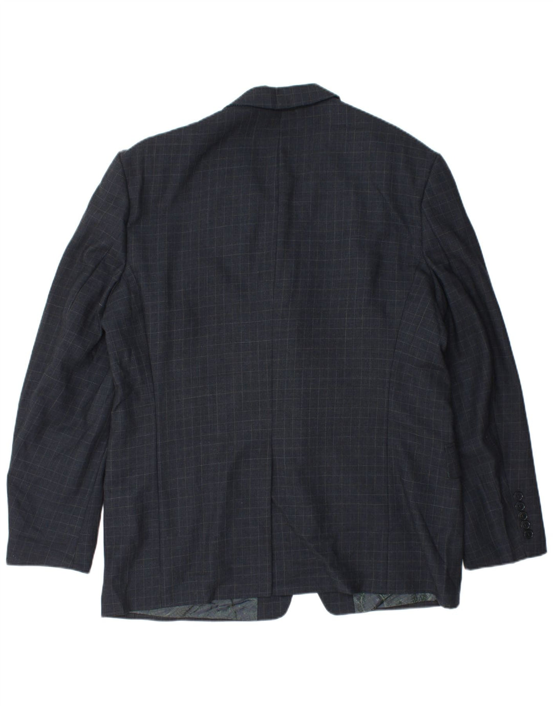 Jaqueta blazer masculina de 3 botões Paul Smith Reino Unido 40 grande lã de guingão azul marinho