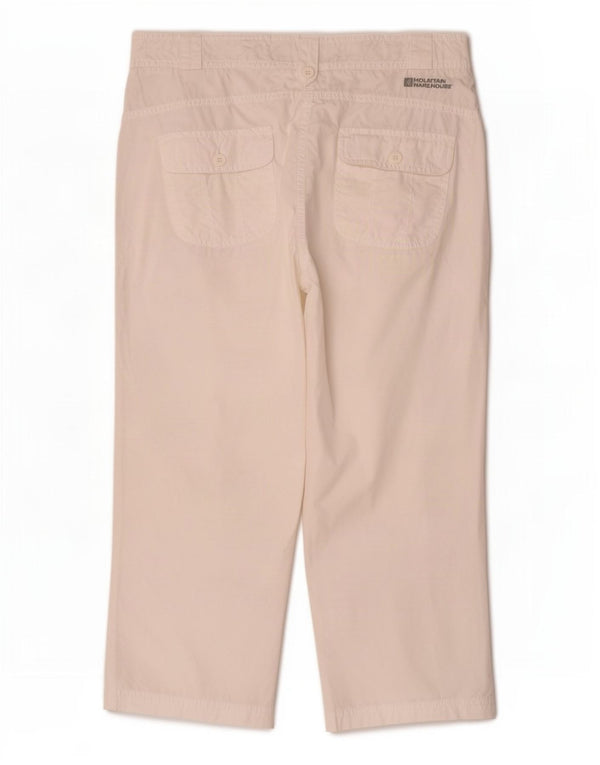 Calça capri feminina Mountain Warehouse com perna larga Reino Unido 10 pequena W32 L22 branca