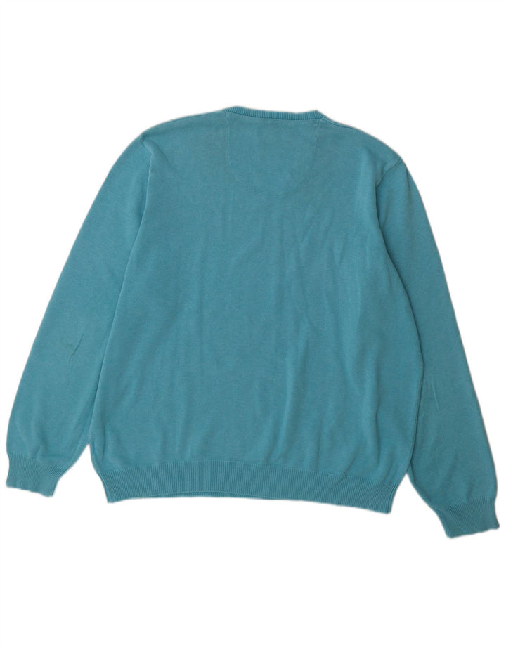 Suéter masculino Marks & Spencer com ajuste regular e decote em V XL azul