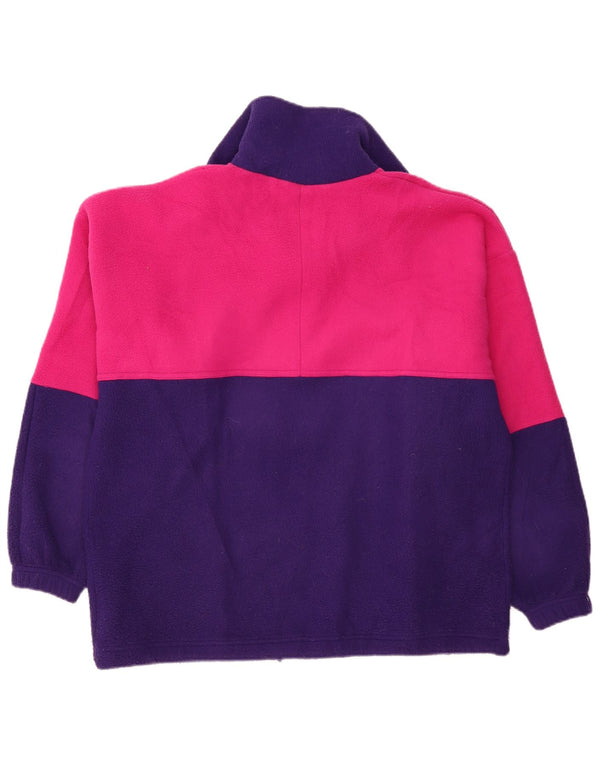 ALEXANDER Suéter masculino de lã com gola e zíper XL roxo colorblock poliéster