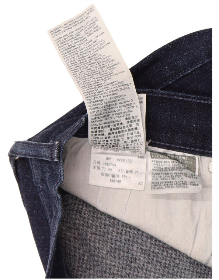 Jeans retos femininos LEVI'S US 8 médio W29 L32 algodão azul marinho