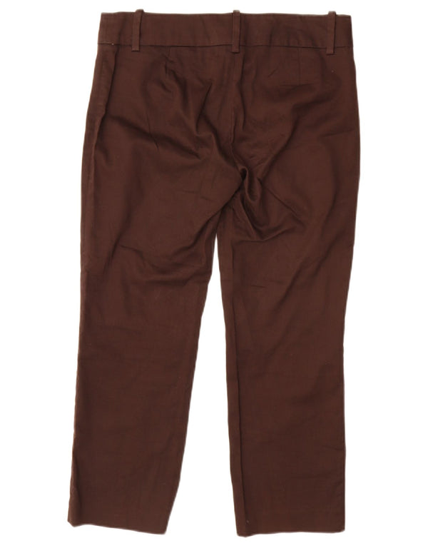 Calça feminina Zara reta cortada EU 38 pequena W28 L23 algodão marrom