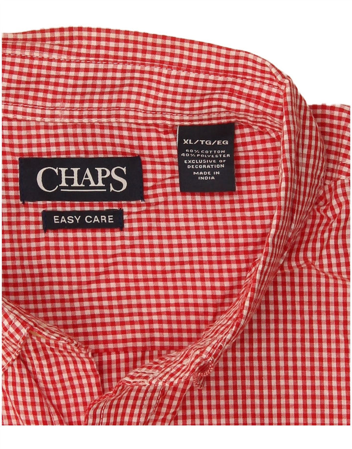 Camisa masculina Chaps Easy Care XL vermelha algodão guingão