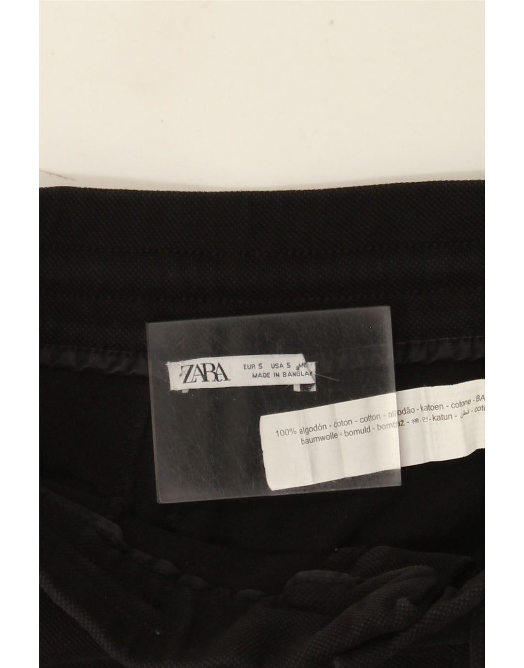 Zara Mens Cargo Shorts Pequeno W30 Algodão Preto