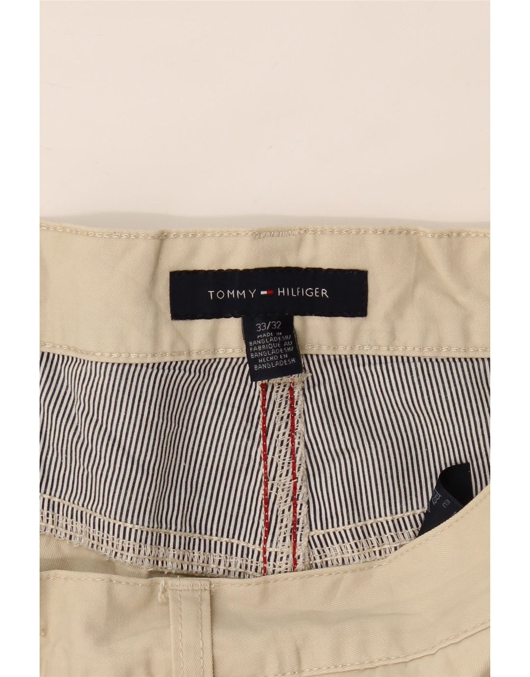 TOMMY HILFIGER Mens Straight Casual Trousers W33 L32 Beige Cotton Vintage Tommy Hilfiger and Second-Hand Tommy Hilfiger from Messina Hembry 