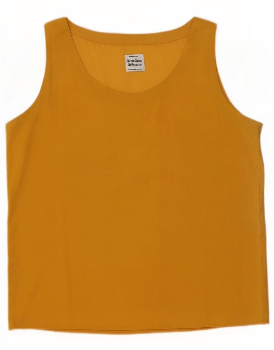 Blusa feminina sem mangas Benetton Top IT 42 Médio Amarelo