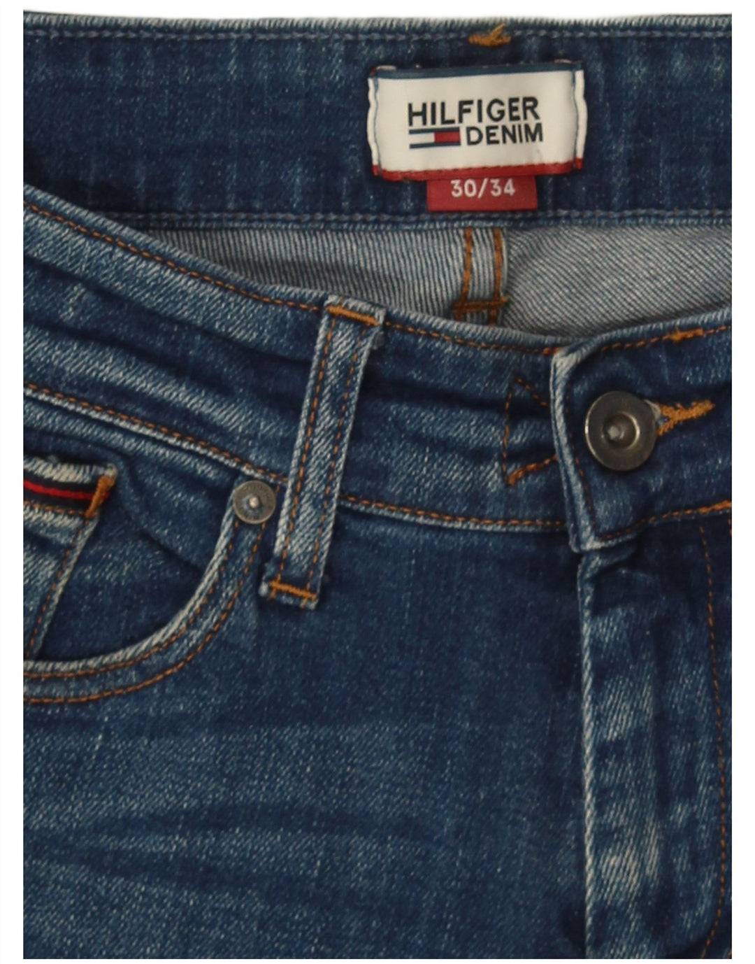 Tommy Hilfiger Masculino Slim Jeans W30 L34 Azul