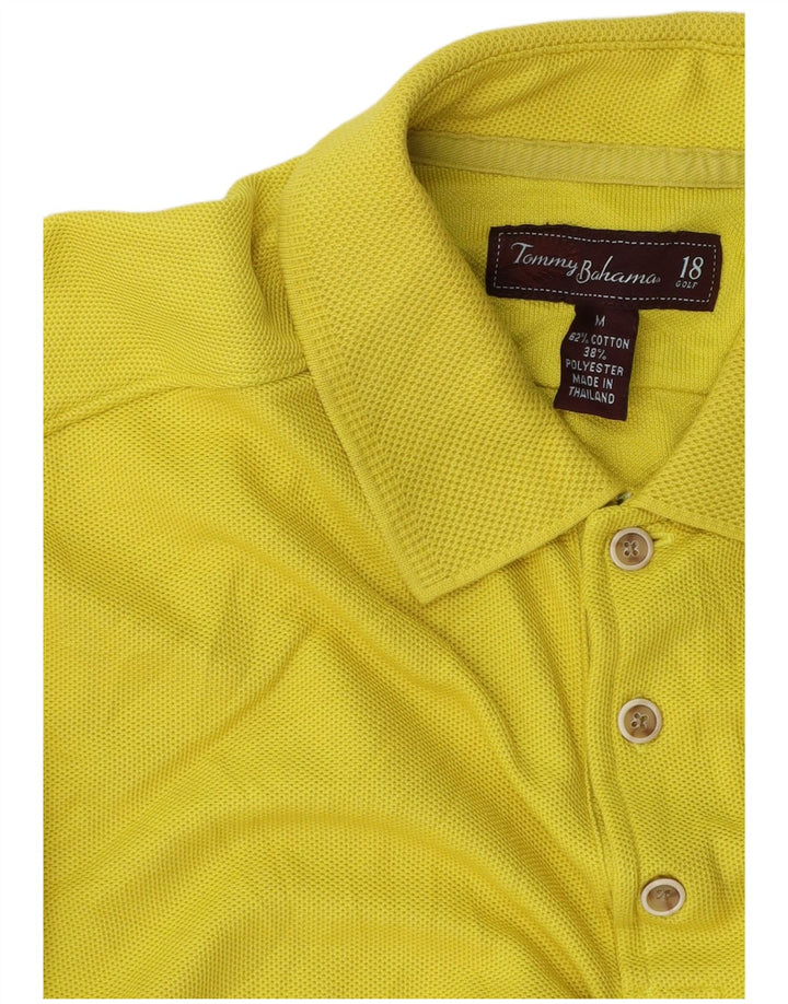 Camisa polo masculina Tommy Bahama de algodão amarelo médio