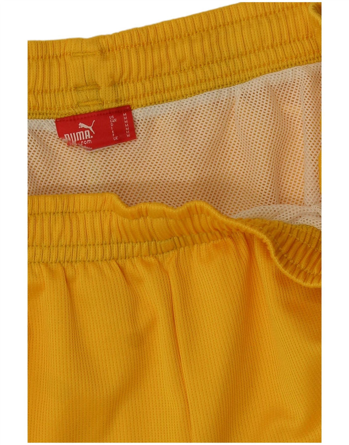 Shorts esportivos masculinos Puma médio amarelo