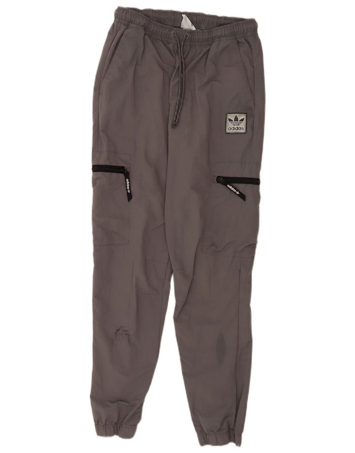 Adidas Mens Cargo Calças de treino Joggers Cinza Médio Nylon