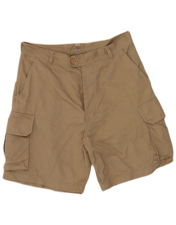 Shorts cargo regulares masculinos vintage W30 algodão cáqui médio
