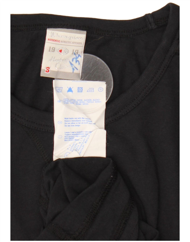 Camiseta feminina CHAMPION Heritage Classics com estampa gráfica UK 10 pequena preta