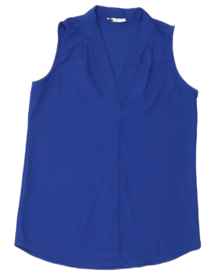 CALVIN KLEIN Vestido básico feminino solto sem mangas Reino Unido 6 XS Azul