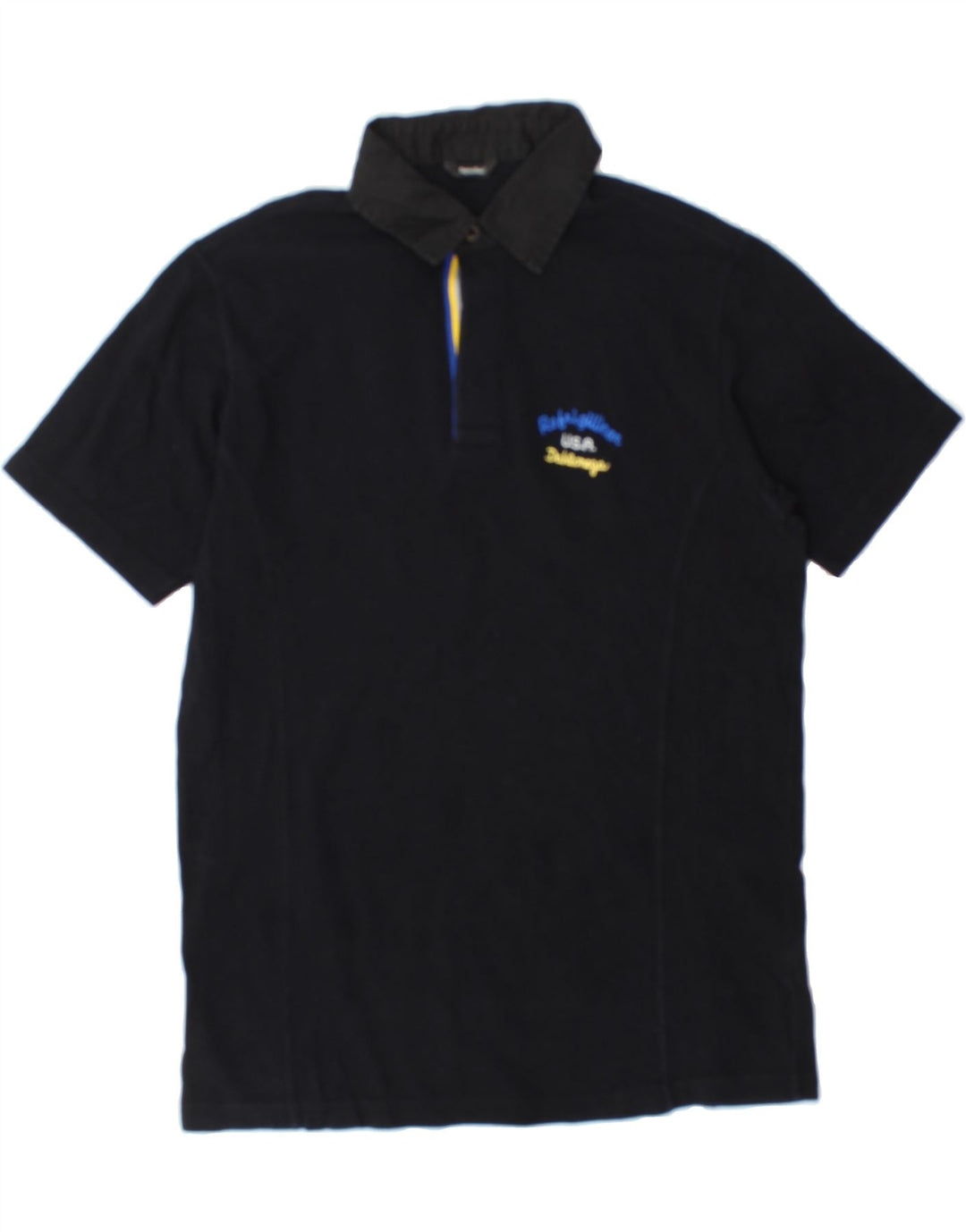 REFRIGIWEAR Mens Polo Shirt Large Black Cotton Vintage Refrigiwear and Second-Hand Refrigiwear from Messina Hembry 