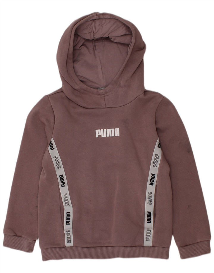 Jumper com capuz gráfico feminino PUMA 5-6 anos algodão roxo