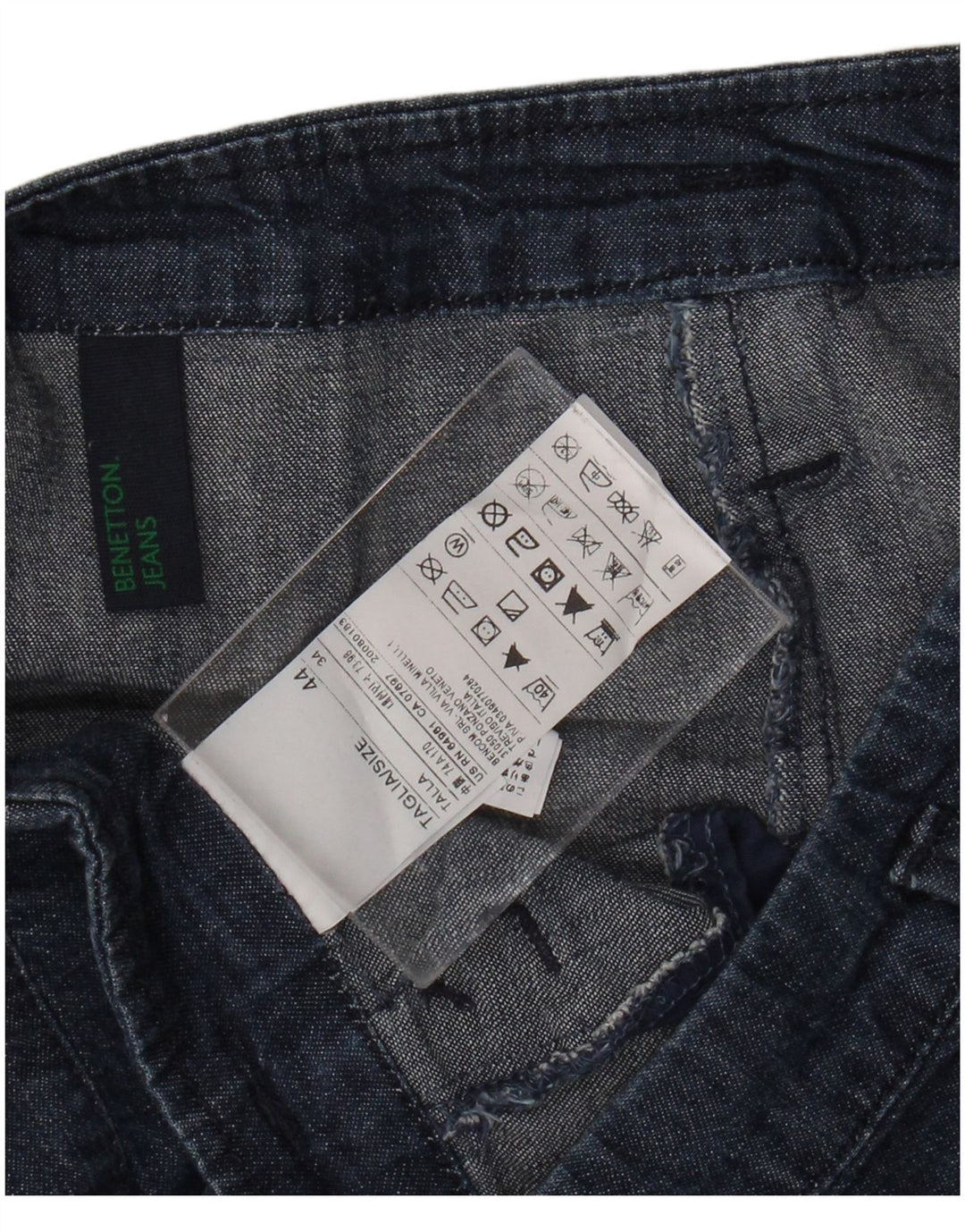 Saia jeans feminina BENETTON IT 44 médio W30 algodão azul marinho