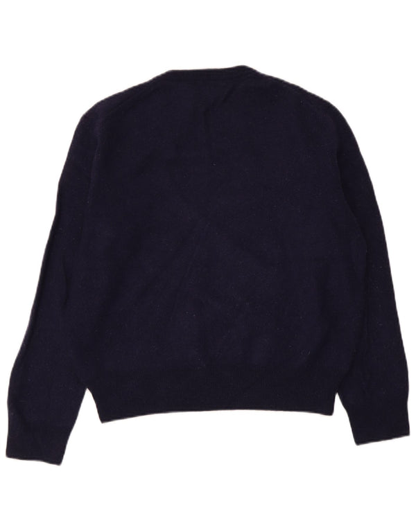 Polo Ralph Lauren Suéter feminino com gola redonda e gola redonda, tamanho grande, azul marinho