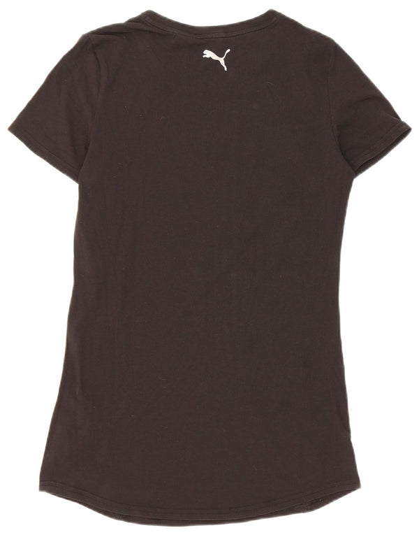 Camiseta feminina Puma Crop Graphic Top UK 12 Médio Preto