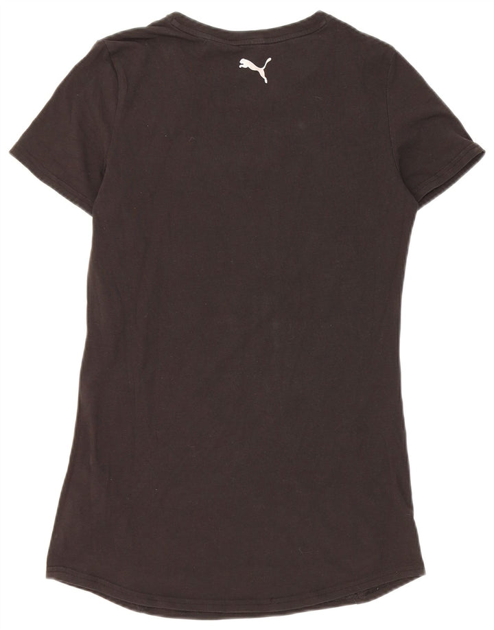 Camiseta feminina Puma Crop Graphic Top UK 12 Médio Preto