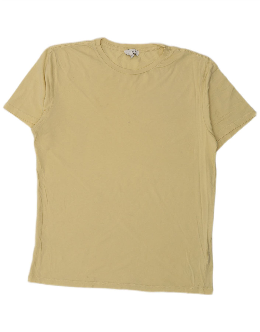 Camiseta masculina Reiss Top médio algodão amarelo