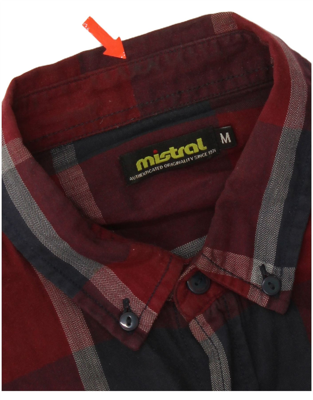 Camisa masculina Mistral de algodão xadrez vermelho médio