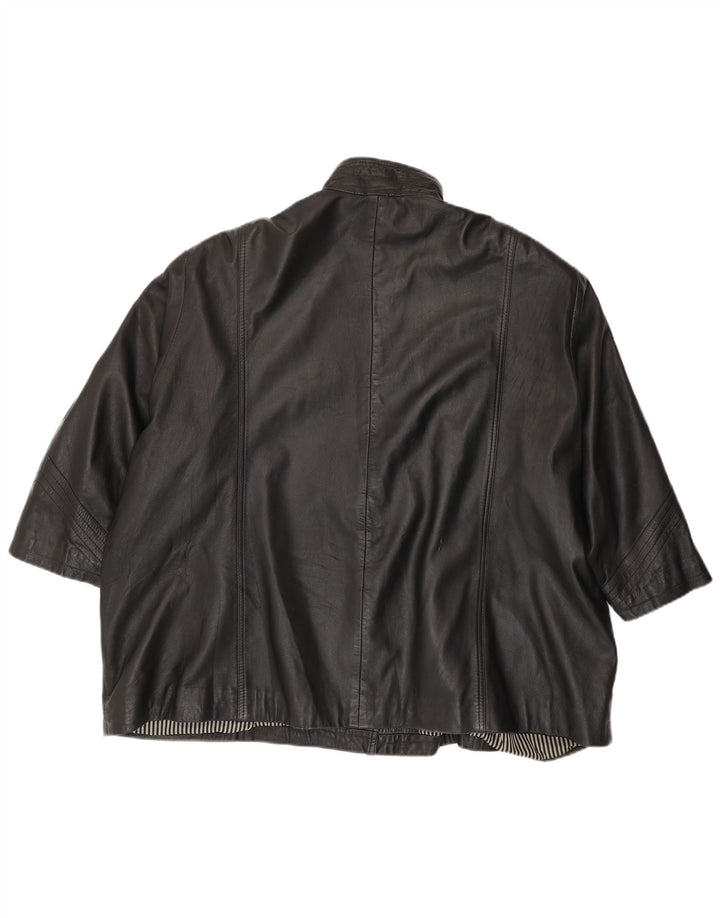 Jaqueta de couro feminina Max Moser EU 56 6XL couro preto
