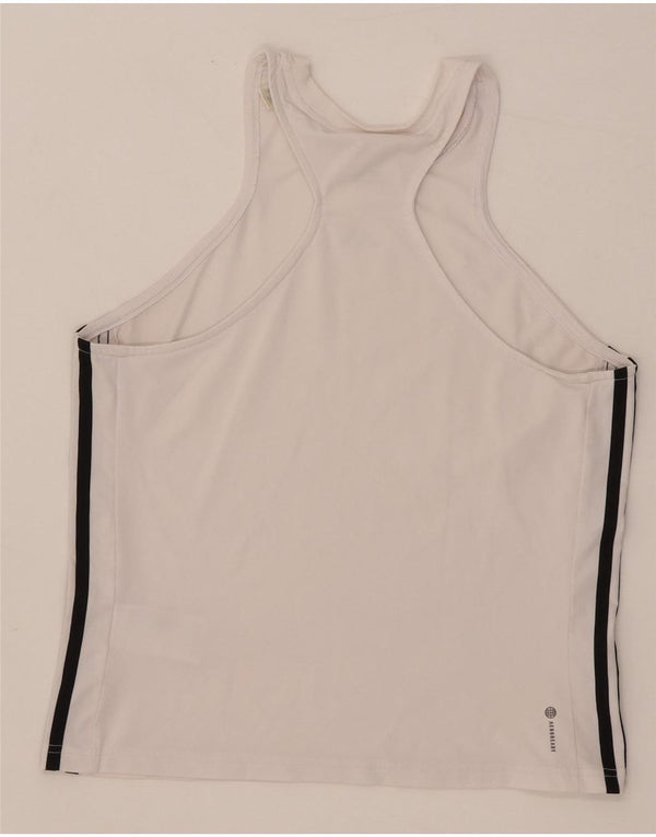 Adidas Womens Aeroready Slim Fit Vest Top UK 14/16 Grande Branco Poliéster