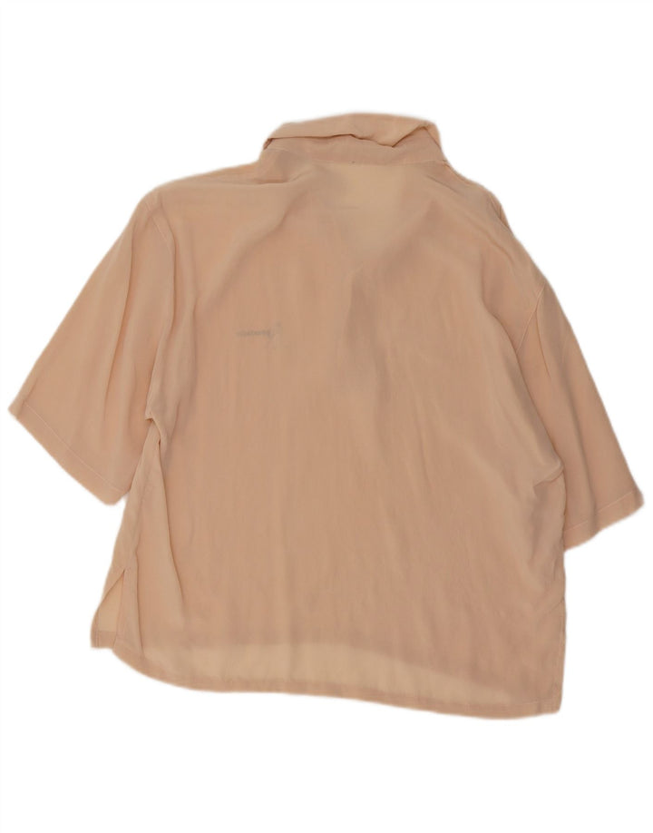 Camisa masculina de manga curta Pancaldi & B tamanho 15 1/2 39 bege médio