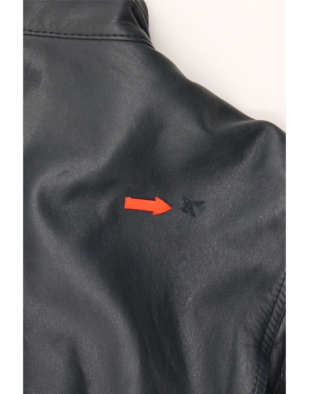 Jaqueta de couro masculina vintage UK 42 XL couro azul marinho
