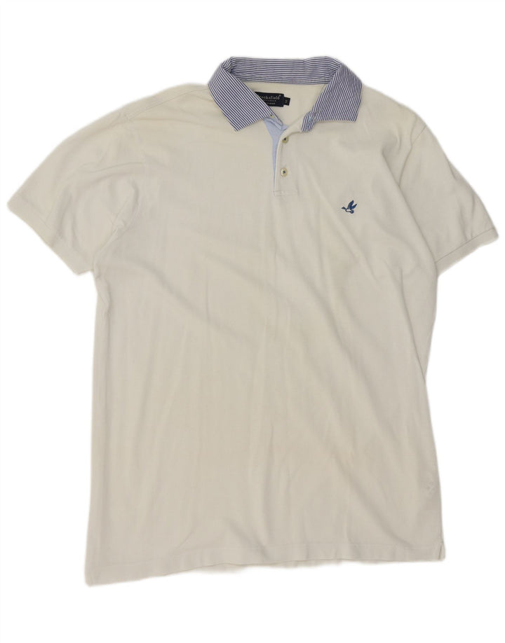 Camisa polo masculina BROOKSFIELD IT 52 grande algodão branco