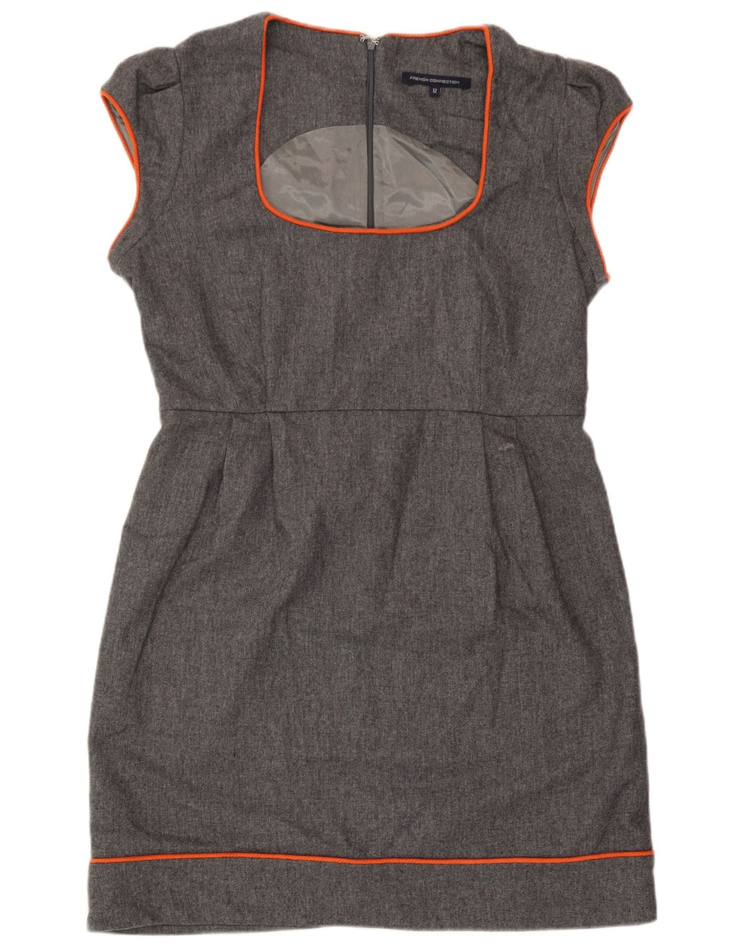Vestido bainha feminino French Connection UK 12 poliéster cinza médio