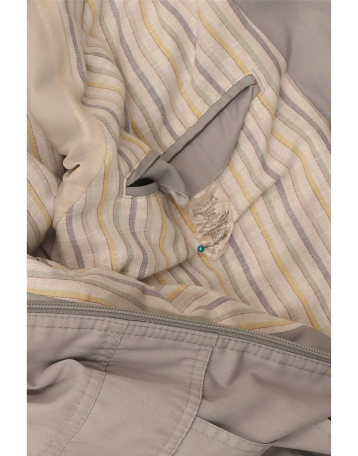 Jaqueta bomber masculina vintage UK 40 poliéster cinza grande