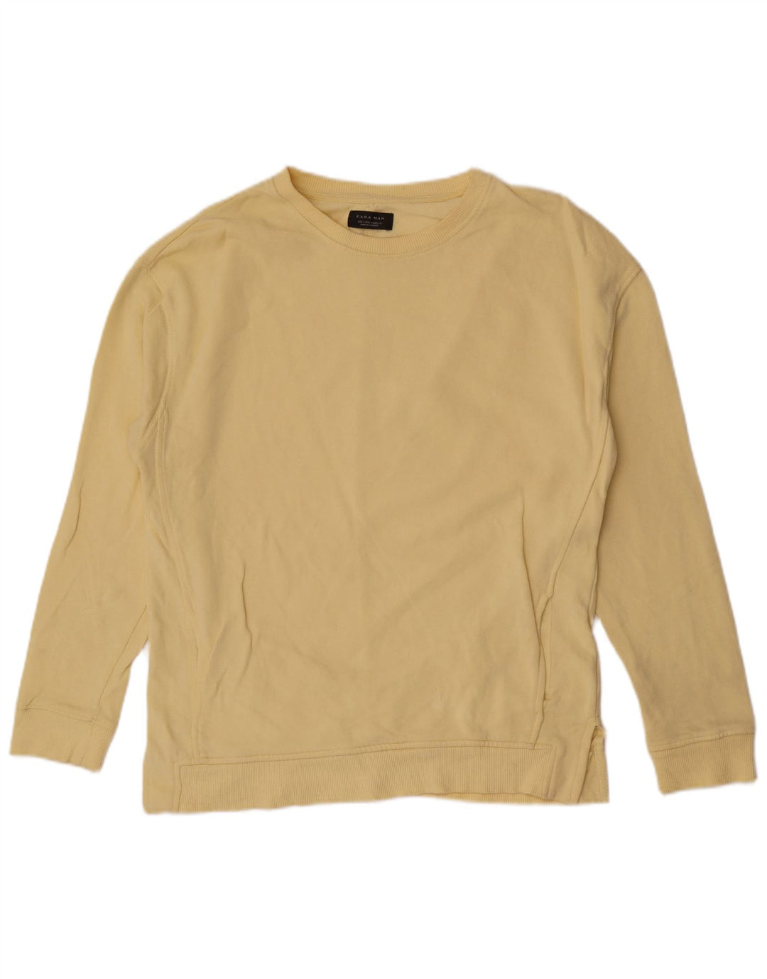 Zara moletom masculino jumper pequeno algodão amarelo
