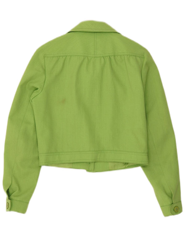 Gil Bret Womens Crop Bomber Jacket UK 14 Grande Poliéster Verde