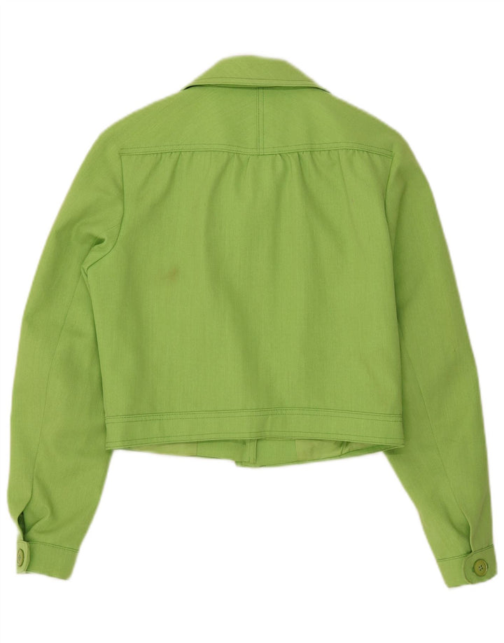 Gil Bret Womens Crop Bomber Jacket UK 14 Grande Poliéster Verde